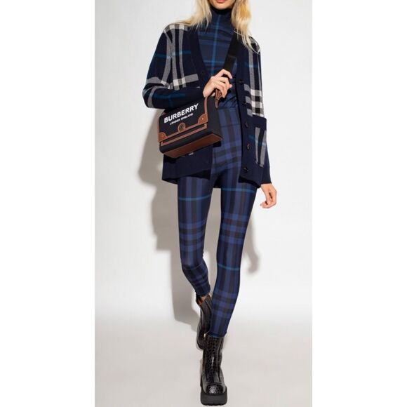 Burberry Pants - Burberry Madden Check Print Leggings in Blue Size XXL ~ NEW NO TAGS